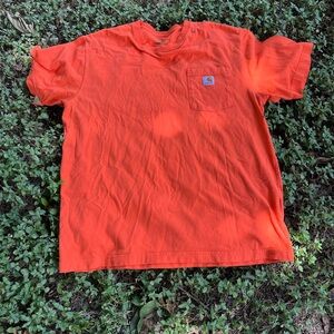 Carhartt K87 Loose Fit Heavyweight Short Sleeve Shirt Mens Size L orange